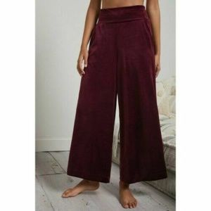 Anthropologie Burgundy Wide Leg Pants